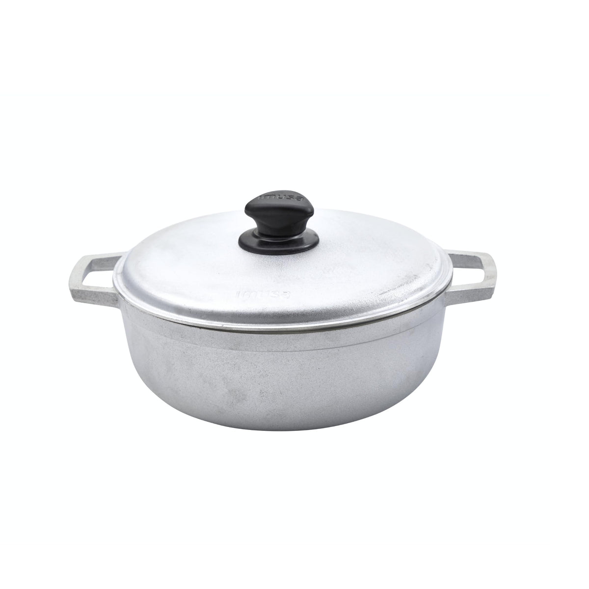 IMUSA 7.5 Quart Traditional Natural Made in Colombia Caldero with Lid for Cooking and Serving,Silver