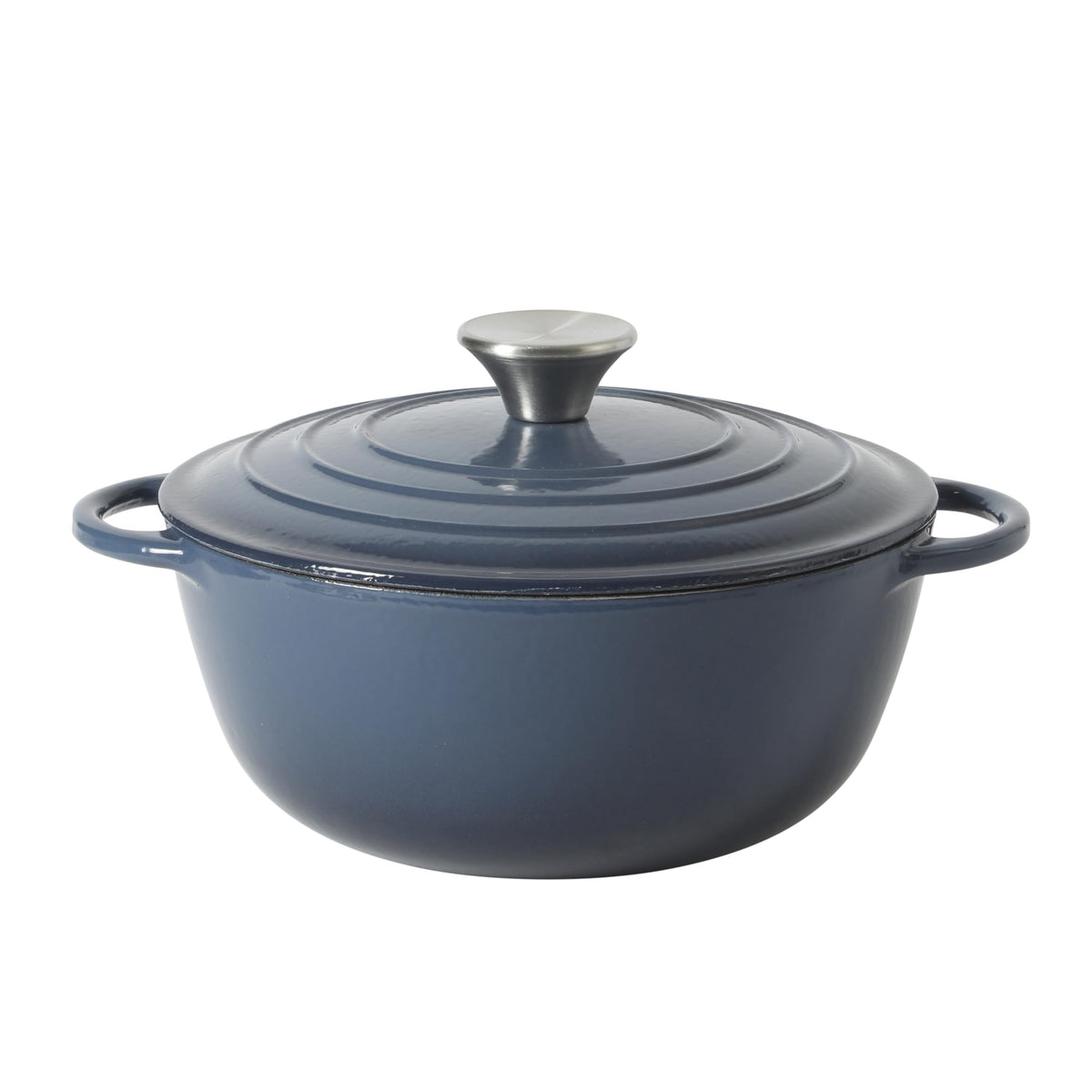 Gibson Home Addlestone 2.65 Quart Round Enamel Cast Iron Dutch Oven Pot With Lid & Dual Handles - Gradient Red