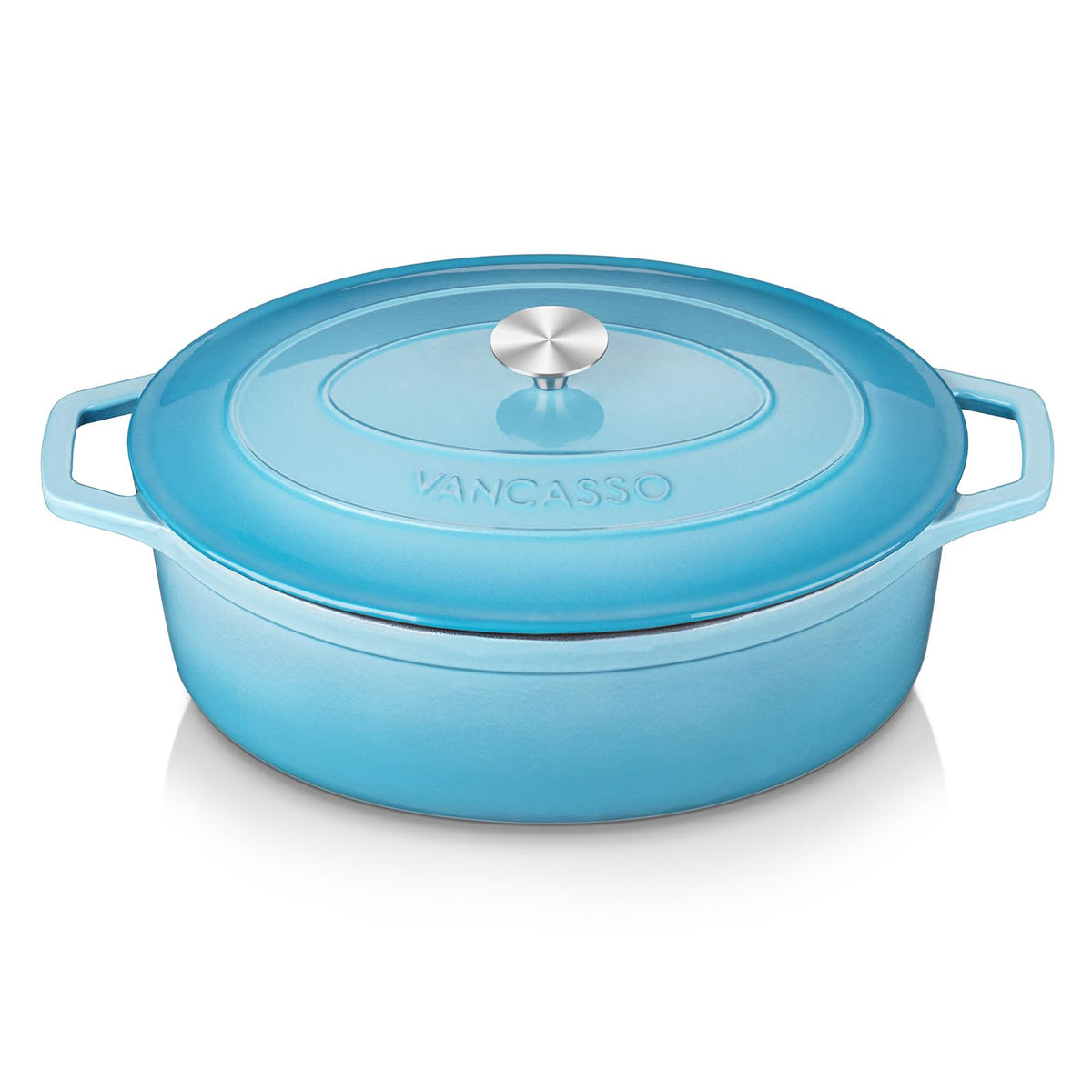 vancasso 2.5 Qt Enameled Cast Iron Dutch Oven with Lid, Blue