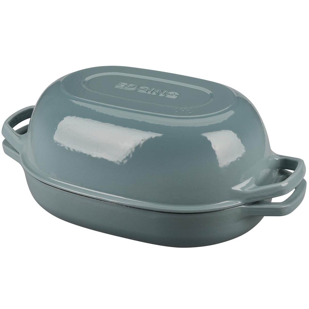 EDGING CASTING Enameled Cast Iron Oval Dutch Oven Pot with Lid, Dutch Oven for Sourdough Bread Baking, Bread Oven, Bread Dutch Oven, Oval Bread Pan, 5qt, White