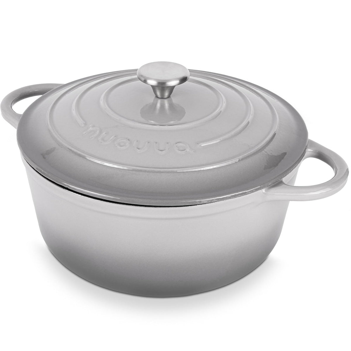 Nuovva Enamelled Cast Iron Dutch Oven Pot with Lid-6.4 Quart Non Stick Casserole Pot-Heavy Duty & Oven Safe up to 500° F for Bread Baking, Braising, Stews, Roasting - 28cm Dark Blue
