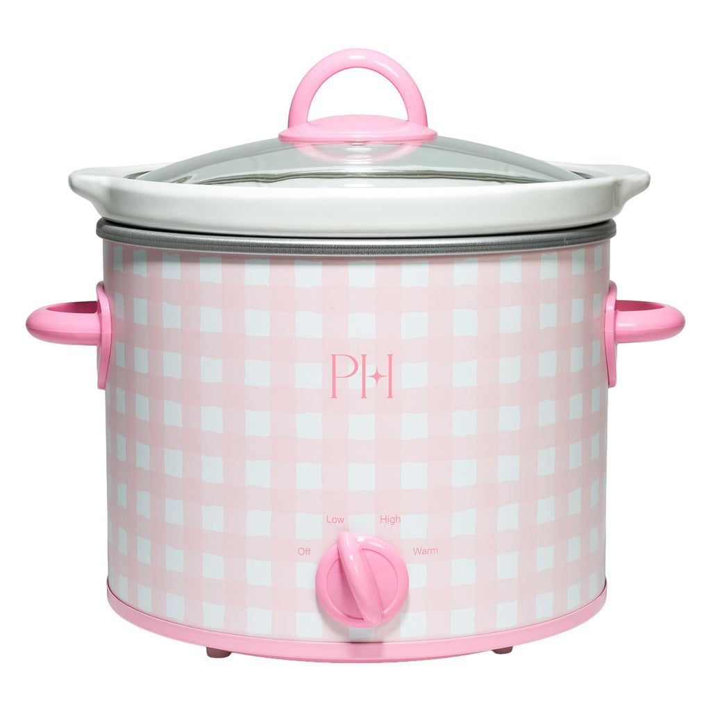 Paris Hilton 6-Quart Manual Slow Cooker, Naturally Nonstick Stoneware Ceramic Insert, Three Settings (Low, High, Warm), Dishwasher Safe Family Size Slow Cooker, Pink