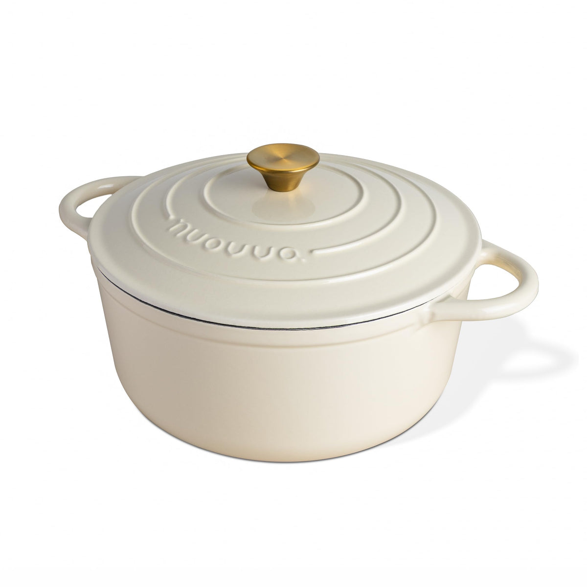Nuovva Enamelled Cast Iron Dutch Oven Pot with Lid-6.4 Quart Non Stick Casserole Pot-Heavy Duty & Oven Safe up to 500° F for Bread Baking, Braising, Stews, Roasting - 28cm Dark Blue