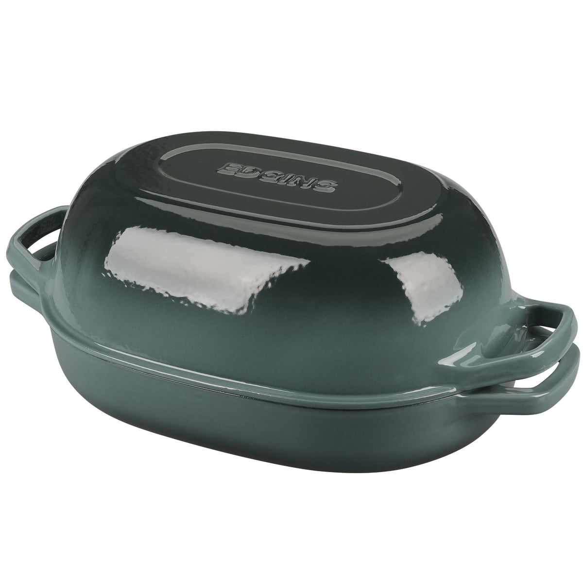 EDGING CASTING Enameled Cast Iron Oval Dutch Oven Pot with Lid, Dutch Oven for Sourdough Bread Baking, Bread Oven, Bread Dutch Oven, Oval Bread Pan, 5qt, White