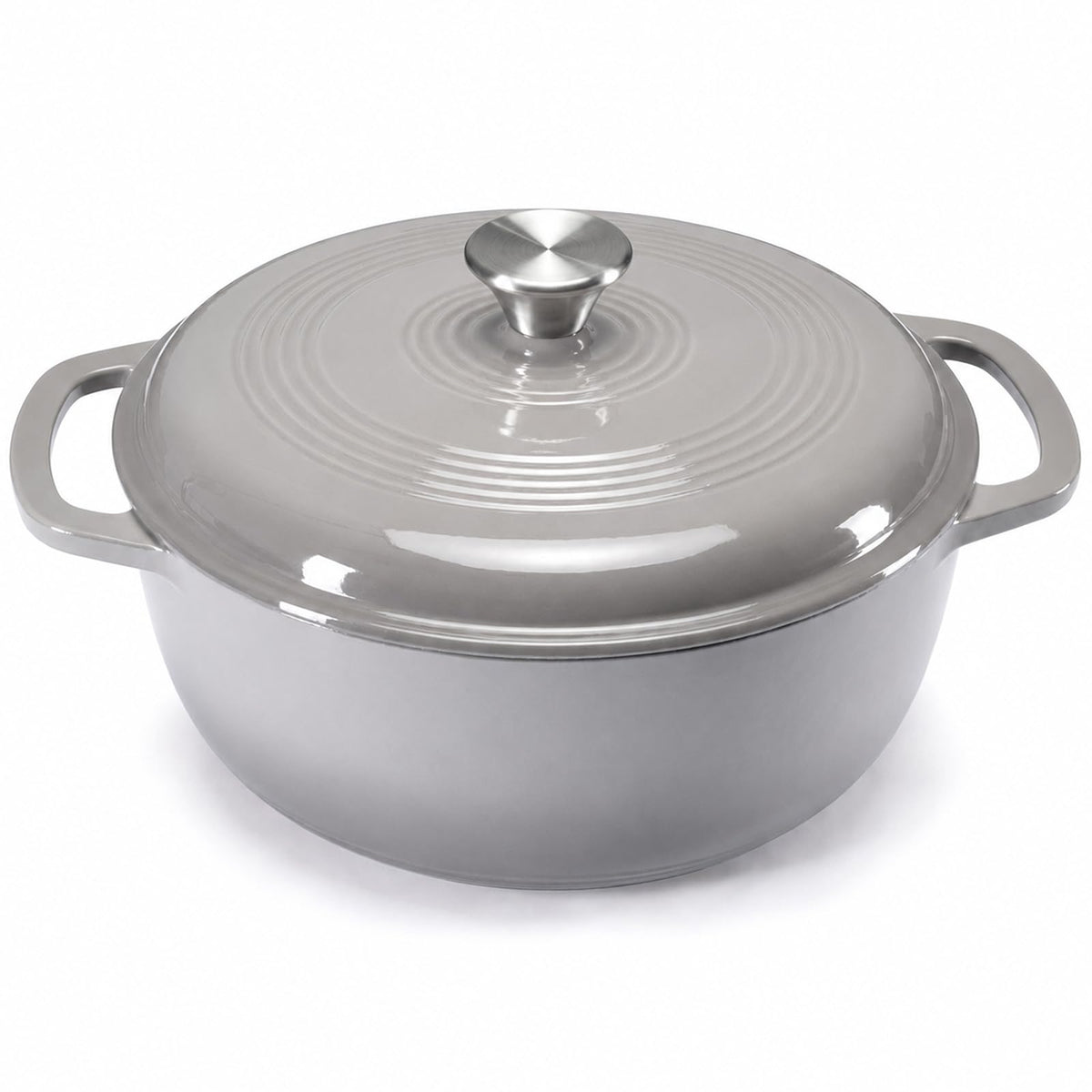 DUMOS Enamel Cast Iron Dutch Oven, 6 Quart Pot with Lid, Gradient Blue