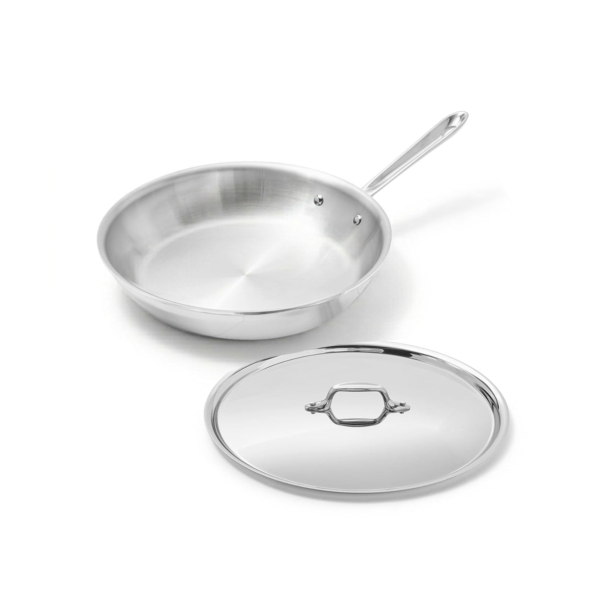 All-Clad D3® Stainless Steel 12" Fry Pan with Lid, Made in the USA
