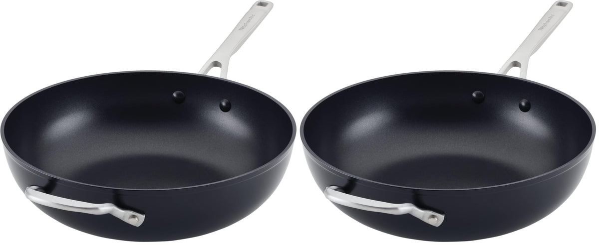 KitchenAid Hard-Anodized Nonstick Stir Fry Pan/Wok, 12.25-Inch, Matte Black