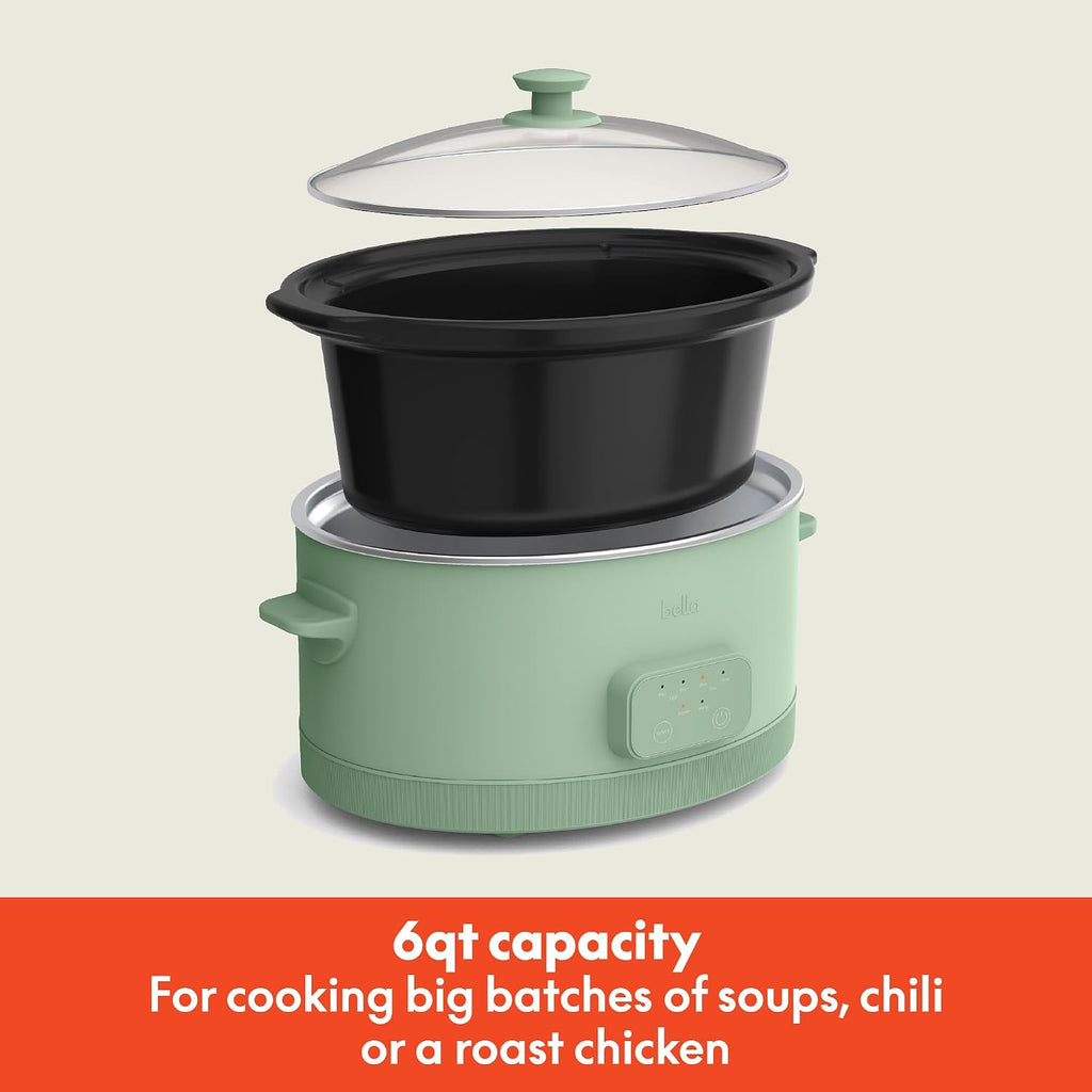 bella SAVOR 6qt Programmable Non-Toxic Slow Cooker, Seaglass