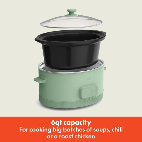bella SAVOR 6qt Programmable Non-Toxic Slow Cooker, Seaglass