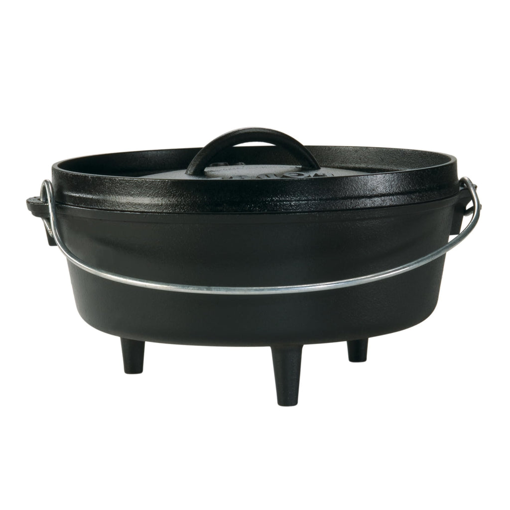 Lodge Pre-Seasoned Cast Iron Deep Camp Dutch Oven with Lid, 10 Quart