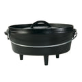 Lodge Pre-Seasoned Cast Iron Deep Camp Dutch Oven with Lid, 10 Quart