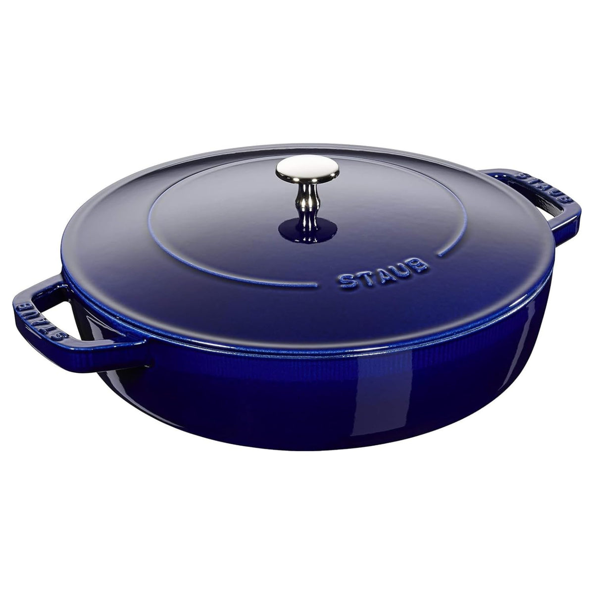 Staub Braiser 40511-478 Saute Pan, Basil Green, 11.0 inches (28 cm), Large, Both Handed, Enameled Pot, Shallow Type, Sukiyaki, Induction Compatible, Japanese Authentic Product