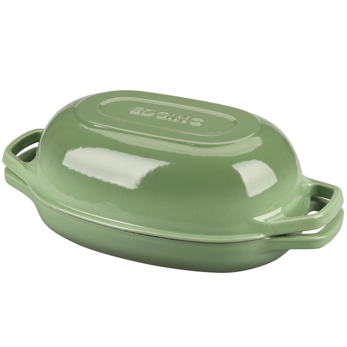 EDGING CASTING Enameled Cast Iron Oval Dutch Oven Pot with Lid, Dutch Oven for Sourdough Bread Baking, Bread Oven, Bread Dutch Oven, Oval Bread Pan, 5qt, White