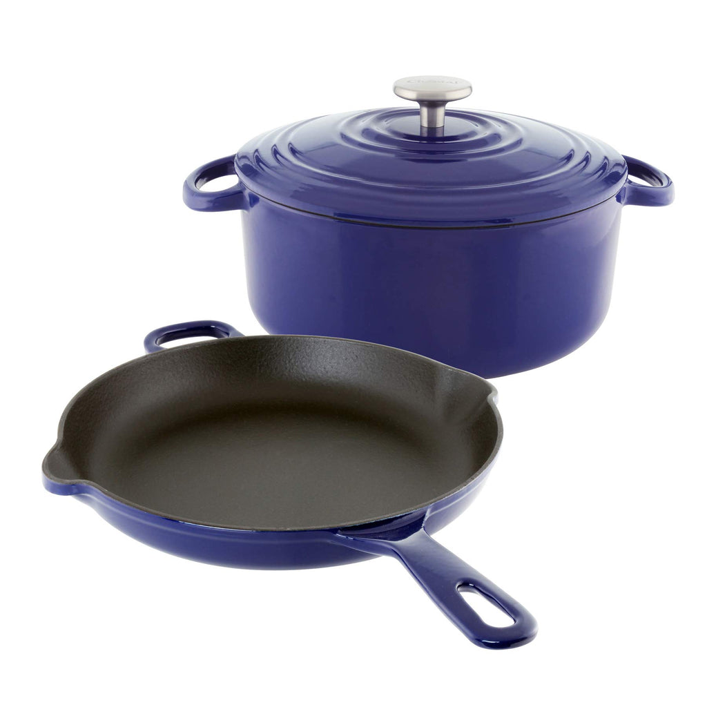 Chantal Cast Iron Dutch Oven, 7 qt, US Formulated Premium Enamel, Cobalt Blue