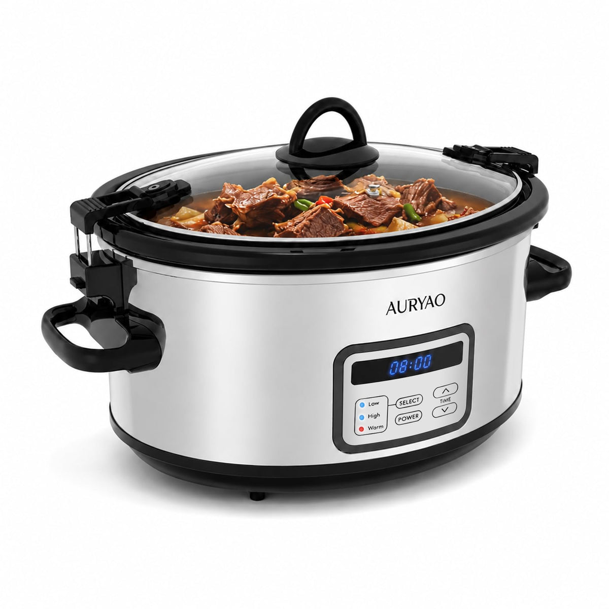 6 Quart Slow Cooker with Locking Lid, Includes 5 Liners, Serves 6-8