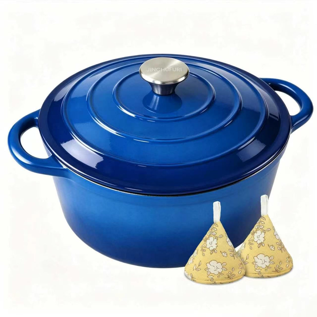 5 Qt Enameled Cast Iron Dutch Oven with Lid, Cream
