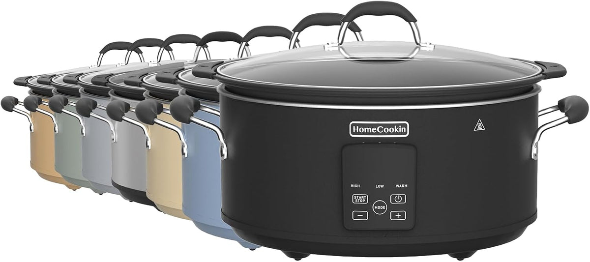 HOMECOOKIN Slow Cooker, Extra Large 10 Quart Programmable Slow Cookers, Dishwasher Safe Glass Lid & Crock, Kitchen Appliance for Families and Gatherings,Blue