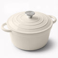 Miereirl 6 Quart Enameled Dutch Oven Pot with Lid, Cast Iron Dutch Oven with Dual Handles for Bread Baking, Cooking, Non-stick Enamel Coated Cookware, Fig
