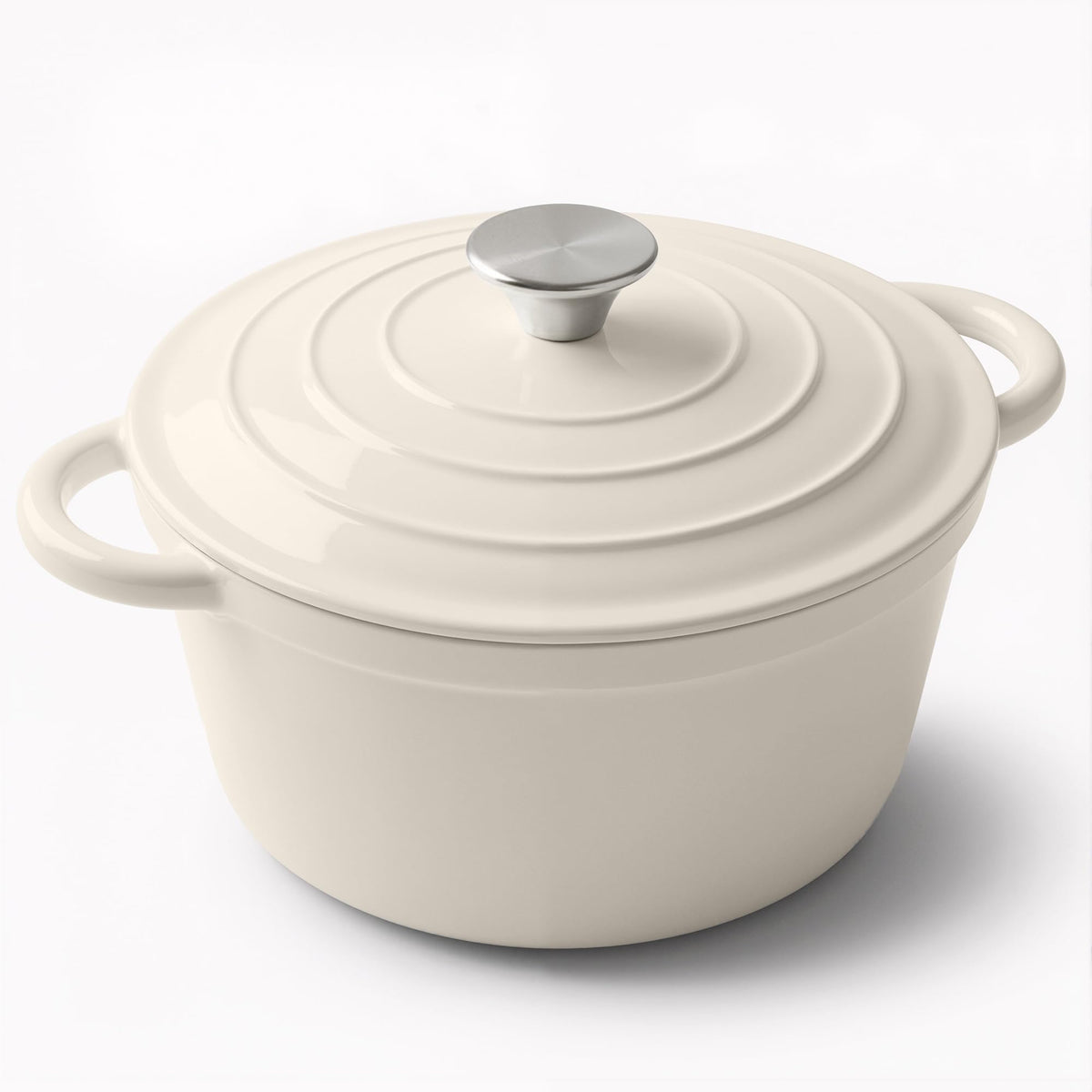 Miereirl 6 Quart Enameled Dutch Oven Pot with Lid, Cast Iron Dutch Oven with Dual Handles for Bread Baking, Cooking, Non-stick Enamel Coated Cookware, Fig