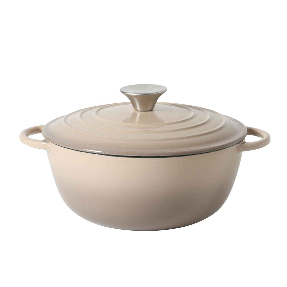 Gibson Home Addlestone 2.65 Quart Round Enamel Cast Iron Dutch Oven Pot With Lid & Dual Handles - Gradient Red