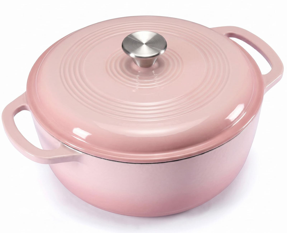 Sweetcrispy 6 Qt Enameled Cast Iron Dutch Oven Pot with Lid, Blue