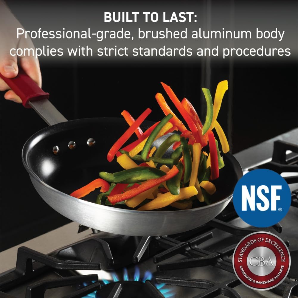 T-fal Professional VX3 Brushed Nonstick Fry Pan with Stainless Steel Handle 8.5Inch, Oven Broiler Safe 400F, Cookware, Pots and Pans, Skillet, Restaurant & Business Grade, Certified NSF and CBA, Black