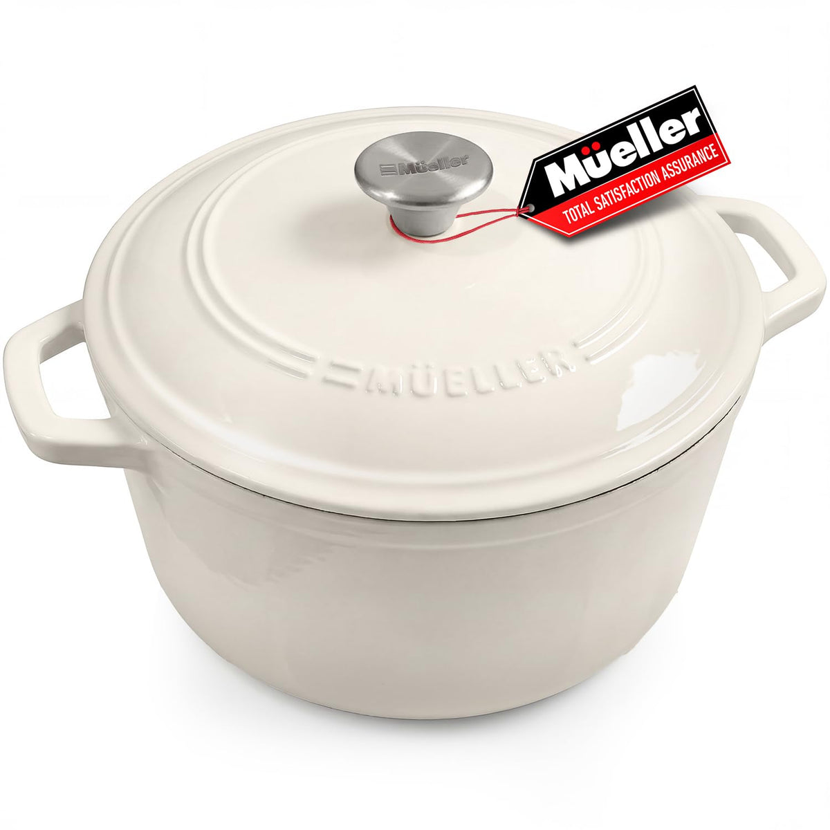 Mueller DuraCast 6 Quart Enameled Cast Iron Dutch Oven Pot with Lid