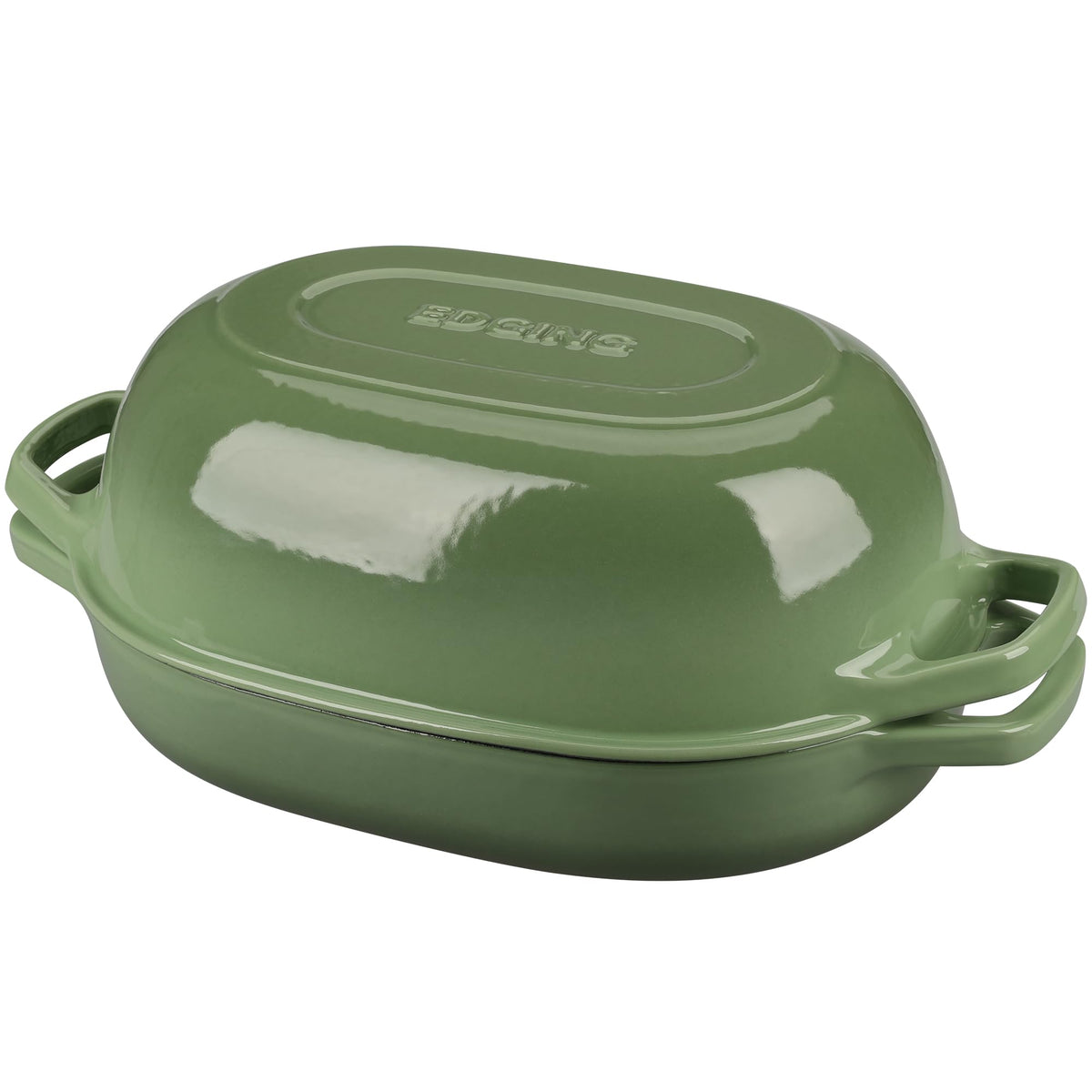 EDGING CASTING Enameled Cast Iron Oval Dutch Oven Pot with Lid, Dutch Oven for Sourdough Bread Baking, Bread Oven, Bread Dutch Oven, Oval Bread Pan, 5qt, White