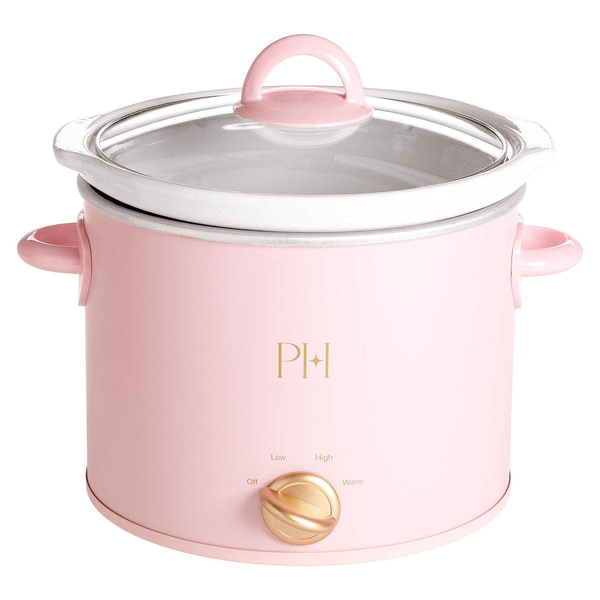 Paris Hilton 6-Quart Manual Slow Cooker, Naturally Nonstick Stoneware Ceramic Insert, Three Settings (Low, High, Warm), Dishwasher Safe Family Size Slow Cooker, Pink