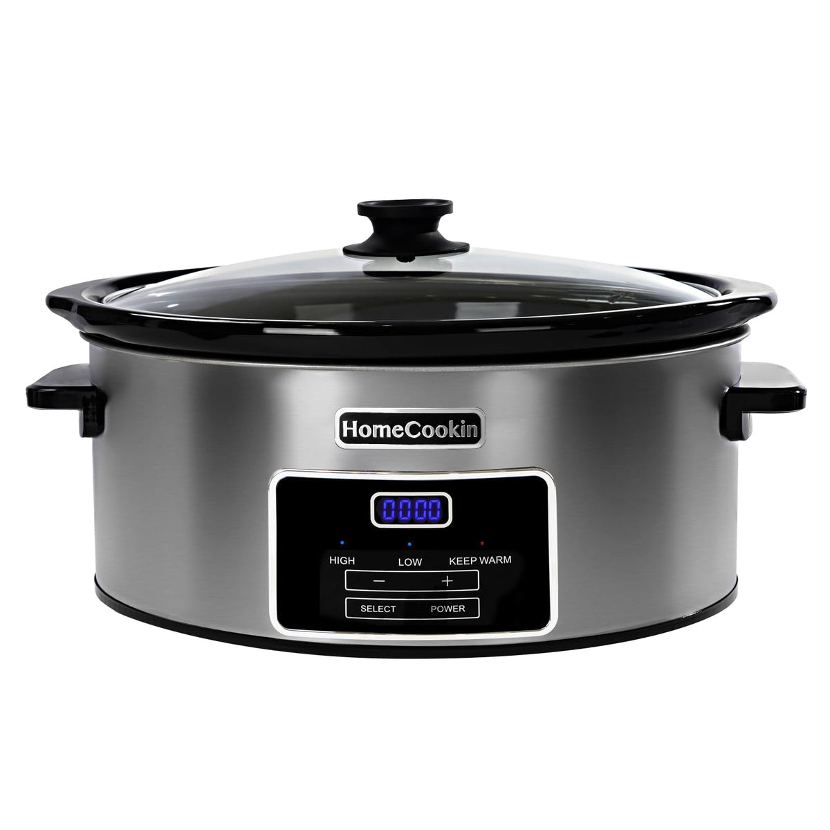 HOMECOOKIN 8 Quart Programmable Slow Cooker, Kitchen Appliances, Perfect Kitchen Small Appliance for Family Dinners, Red Stainless Steel