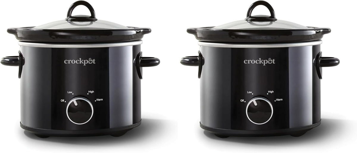 Crock-Pot 3-Quart Manual Slow Cooker, Serves 3+ People, Great for Small Meals, Dips, & Sides; Removable Stoneware is Oven & Dishwasher-Safe, Stainless Steel
