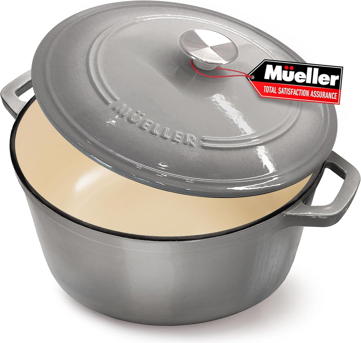 Mueller DuraCast 6 Quart Enameled Cast Iron Dutch Oven Pot with Lid