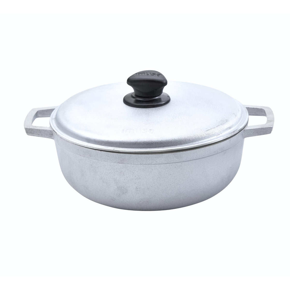 IMUSA 7.5 Quart Traditional Natural Made in Colombia Caldero with Lid for Cooking and Serving,Silver