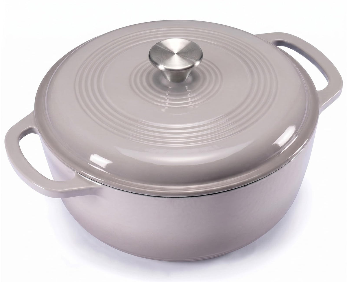 Sweetcrispy 6 Qt Enameled Cast Iron Dutch Oven Pot with Lid, Blue