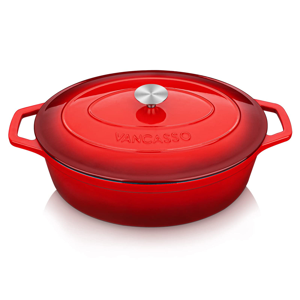 vancasso 2.5 Qt Enameled Cast Iron Dutch Oven with Lid, Blue