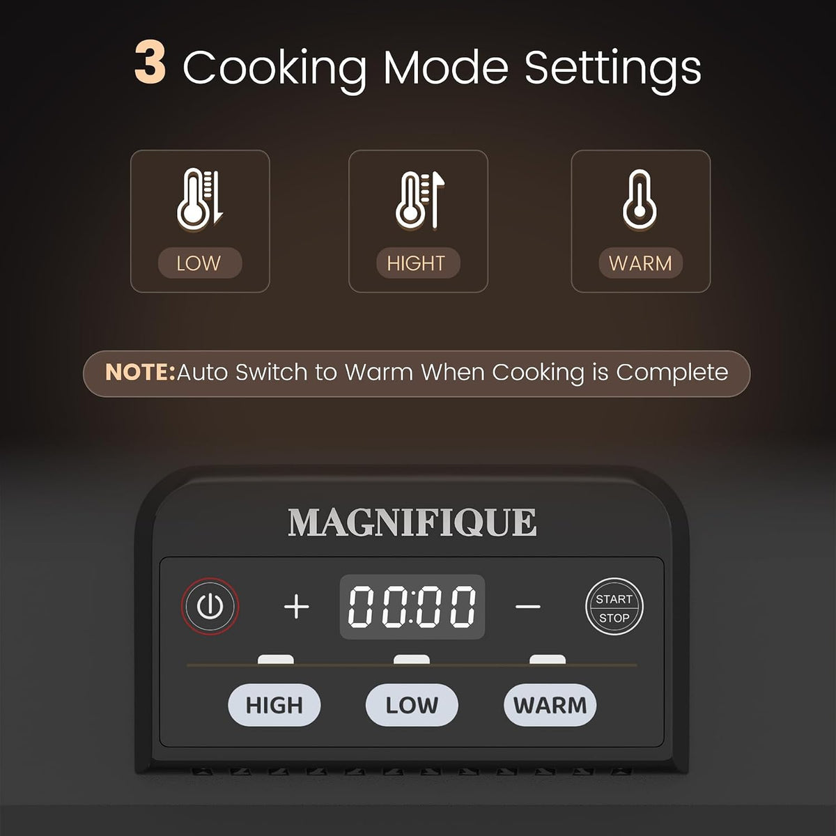 4 Quart Casserole Programmable Slow Cooker with Ceramic Baking Dish - Perfect Kitchen Small Appliance for Family Dinners, Oven Safe and Durable Bakeware for Lasagna, Roasts, Black