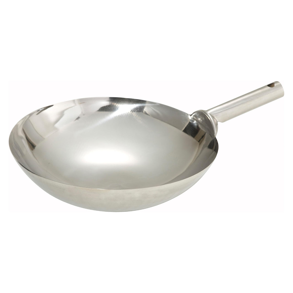 Winco 16" Black Carbon Steel Commercial Wok