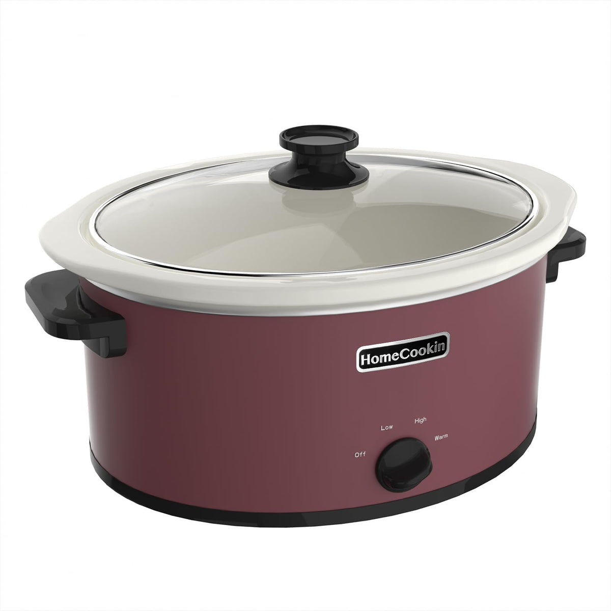 HOMECOOKIN 8 Quart Programmable Slow Cooker, Kitchen Appliances, Perfect Kitchen Small Appliance for Family Dinners, Red Stainless Steel