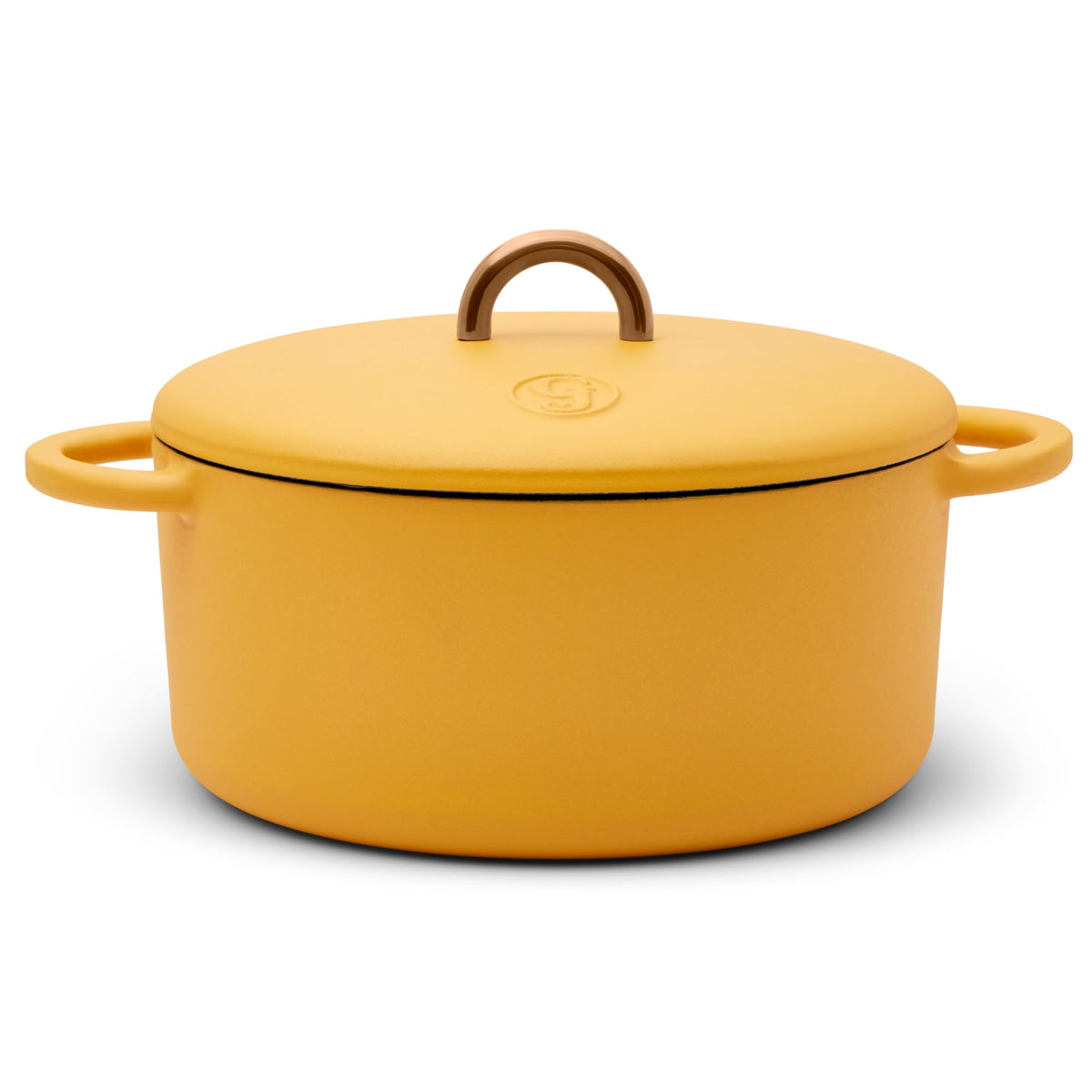 Great Jones 6.75 Quart Enameled Cast Iron Dutch Oven Pot w/Lid (Taffy)