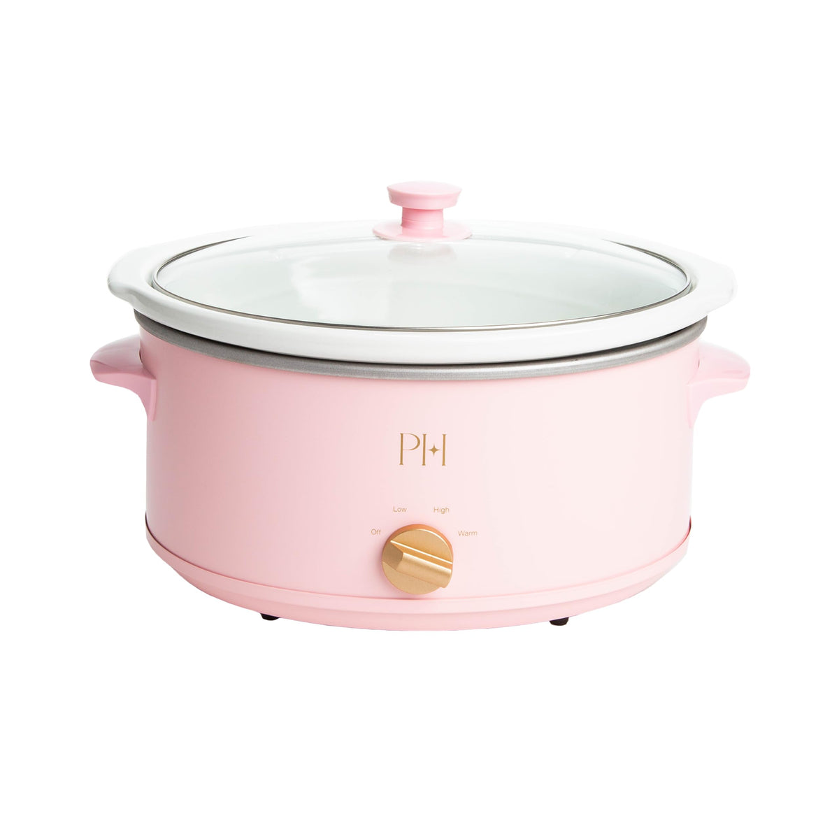 Paris Hilton 6-Quart Manual Slow Cooker, Naturally Nonstick Stoneware Ceramic Insert, Three Settings (Low, High, Warm), Dishwasher Safe Family Size Slow Cooker, Pink