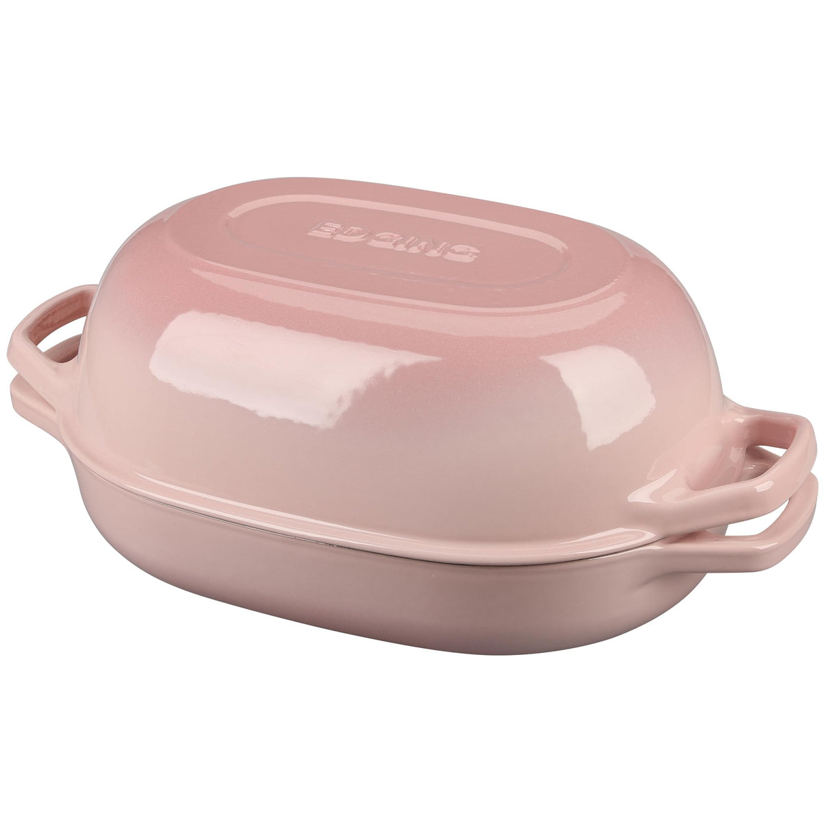 EDGING CASTING Enameled Cast Iron Oval Dutch Oven Pot with Lid, Dutch Oven for Sourdough Bread Baking, Bread Oven, Bread Dutch Oven, Oval Bread Pan, 5qt, White
