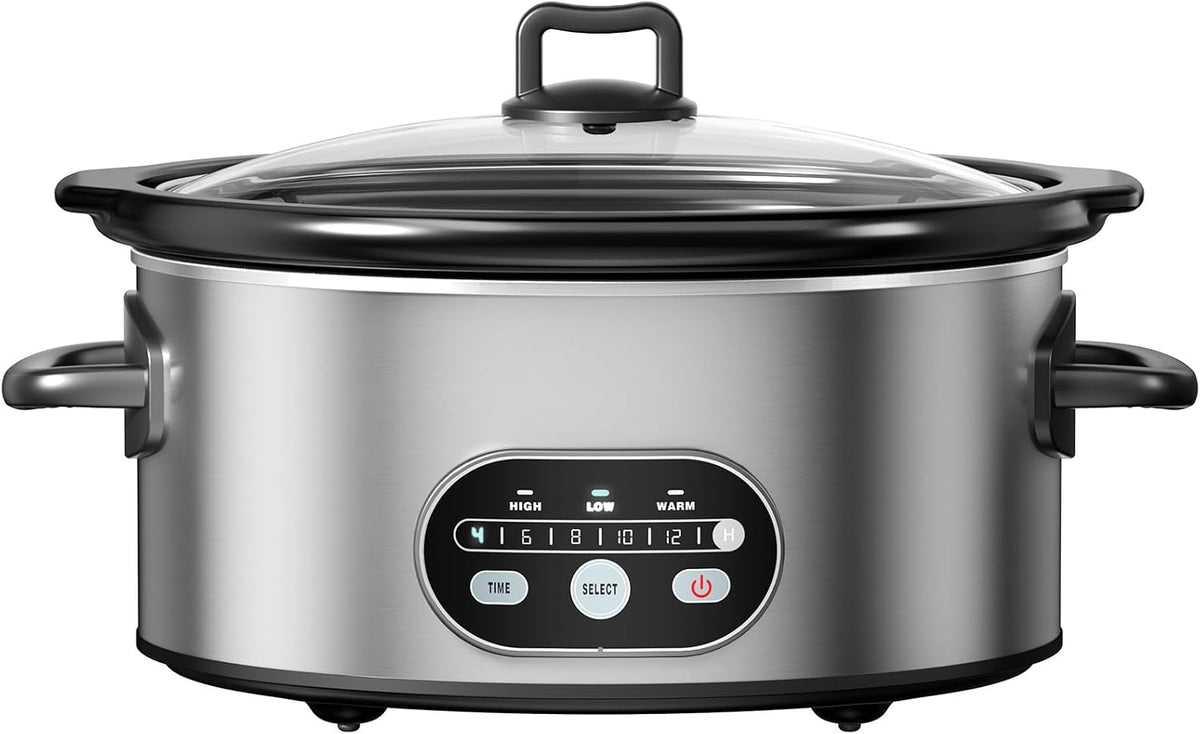 OLIXIS Slow Cooker 6 Quart, Programmable Slow Cooker with 3 Temperature