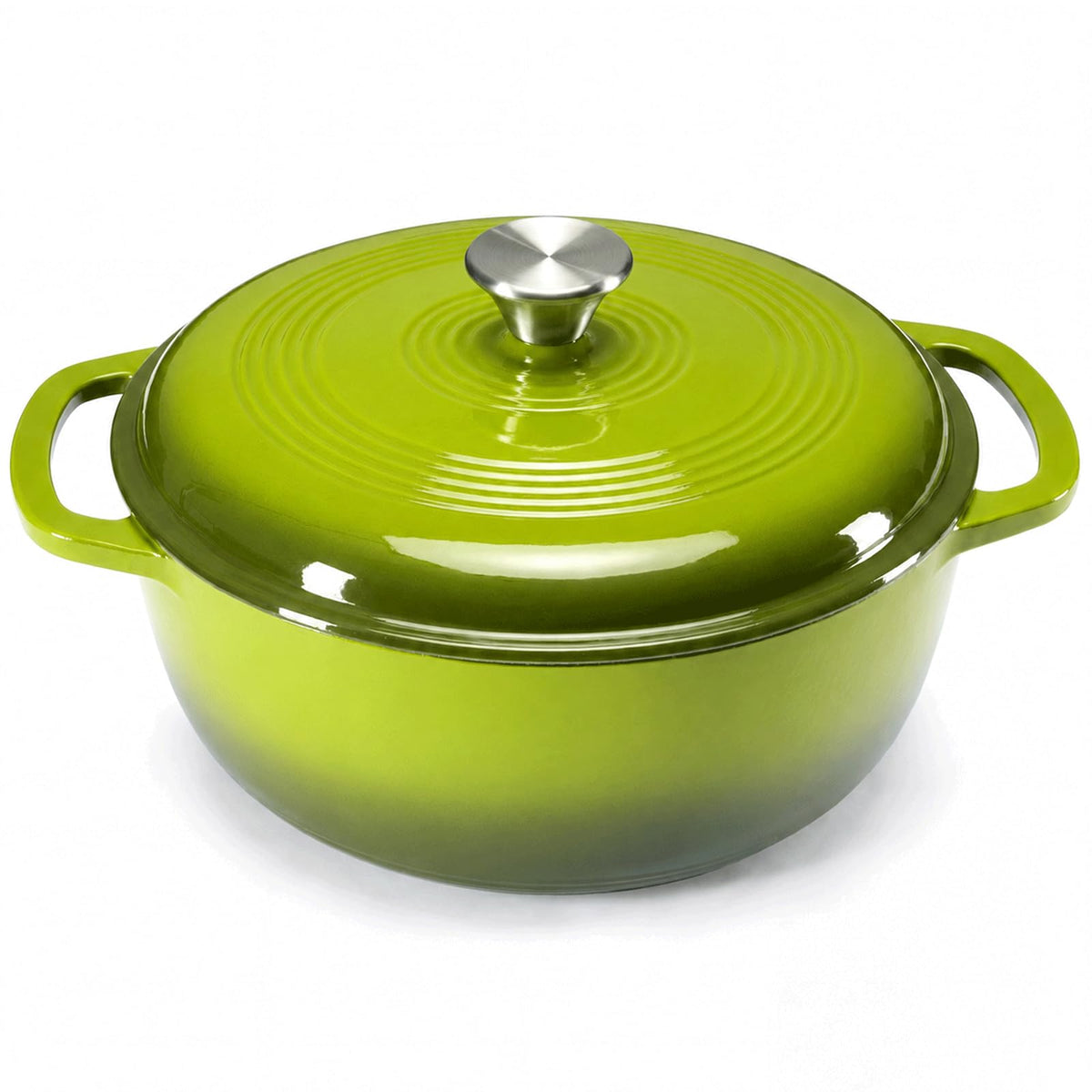 NEWBULIG 6 Quart Cast Iron Dutch Oven, Enamel Dutch Oven Pot with Lid Beige