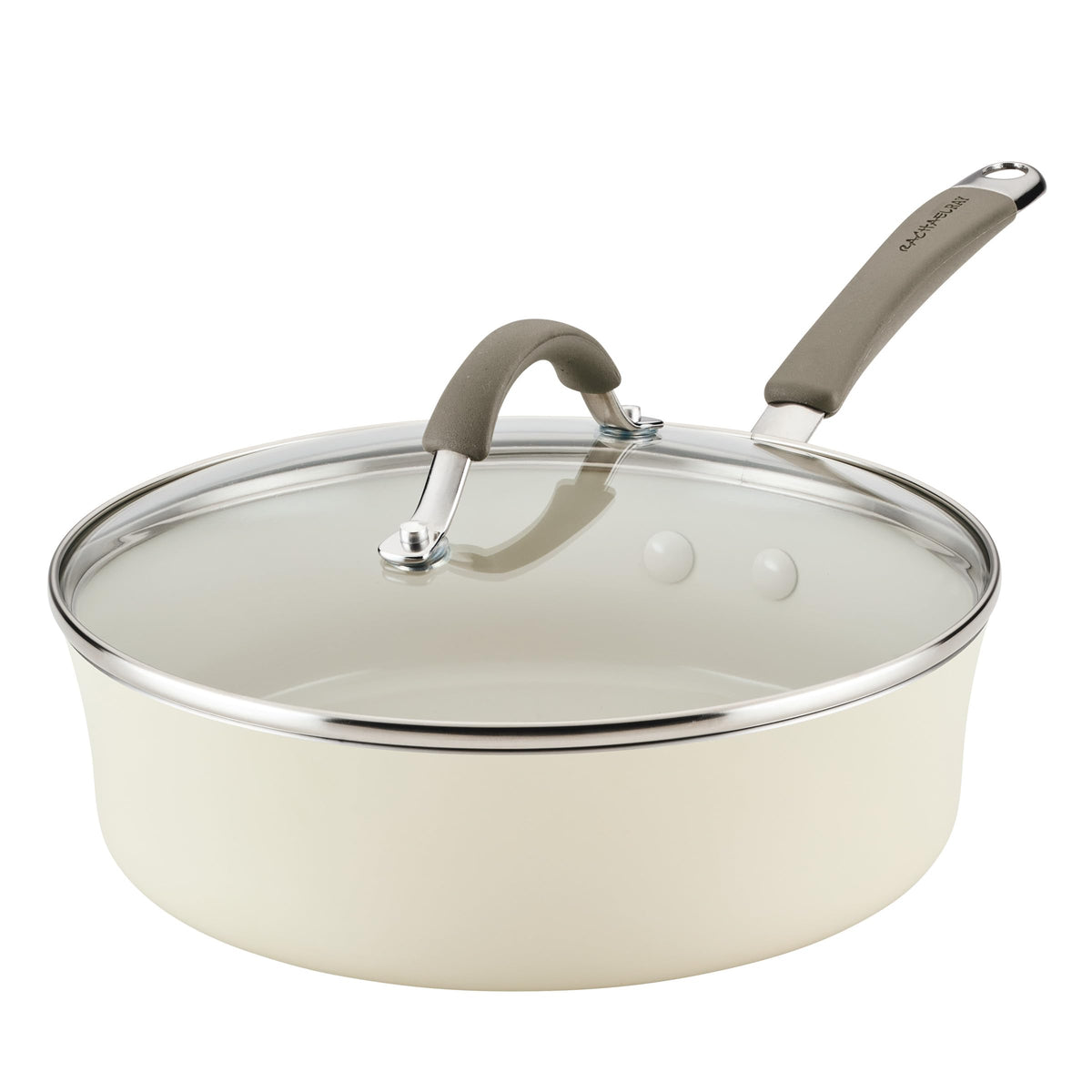 Rachael Ray Cucina Ceramic Nonstick Stir Fry Pan and Lid, 11 Inch Non Stick Wok Pan, Dishwasher Safe - Marine Blue