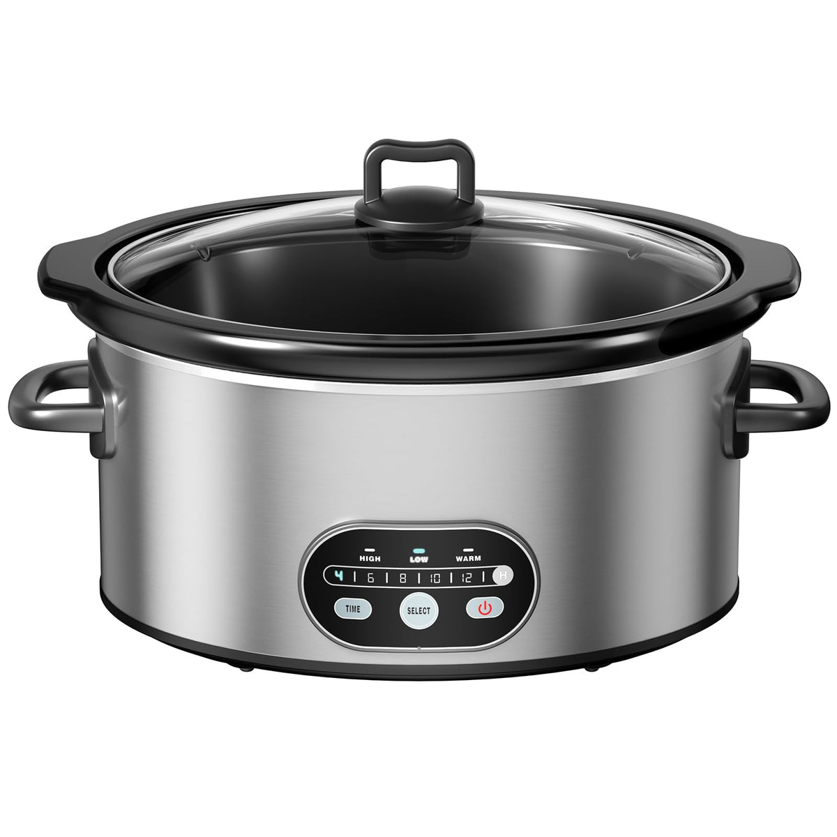 NEWBULIG Slow Cooker 6 Quart, Large Slow Cooker, Ceramic Nonstick Coating, 3 Adjustable Temp Multi Cookers with Dishwasher Safe Stoneware Pot & Tempered Glass Lid, 35in Tangle Free Cord Wrap, Black