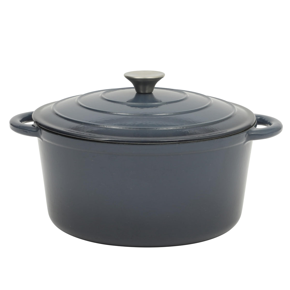 Gibson Home Addlestone 2.65 Quart Round Enamel Cast Iron Dutch Oven Pot With Lid & Dual Handles - Gradient Red