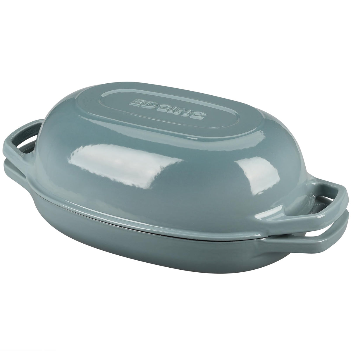 EDGING CASTING Enameled Cast Iron Oval Dutch Oven Pot with Lid, Dutch Oven for Sourdough Bread Baking, Bread Oven, Bread Dutch Oven, Oval Bread Pan, 5qt, White