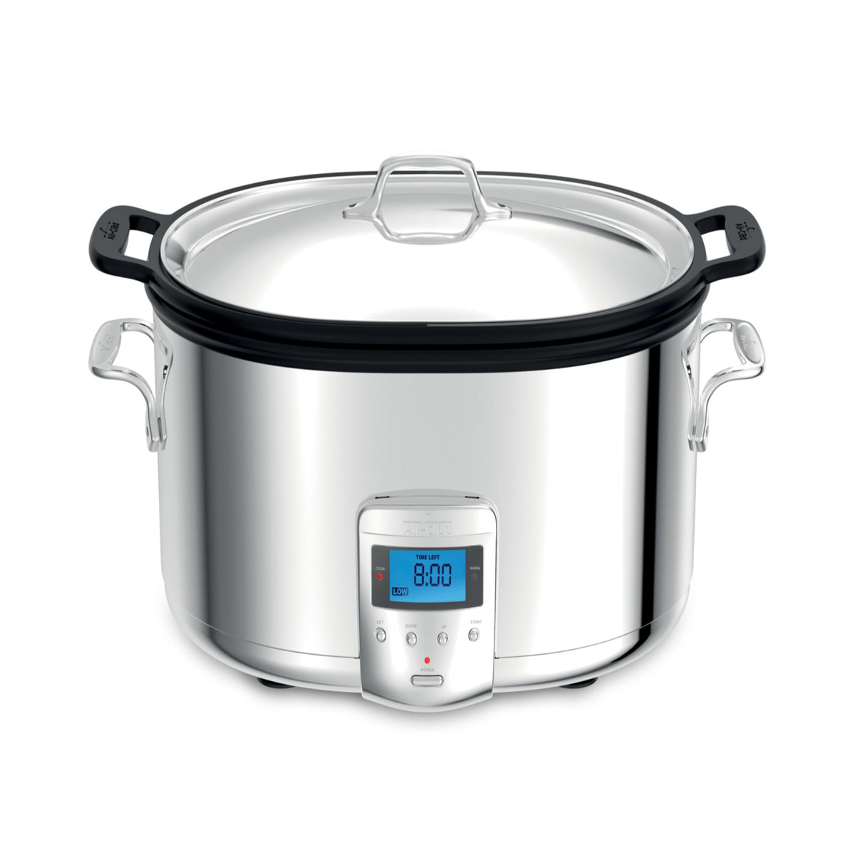 All-Clad Stainless Steel Electric Slow Cooker 7-Quart, Programmable LCD Timer, Aluminum Insert, Slow Cookers, Small Kitchen Appliances, Silver