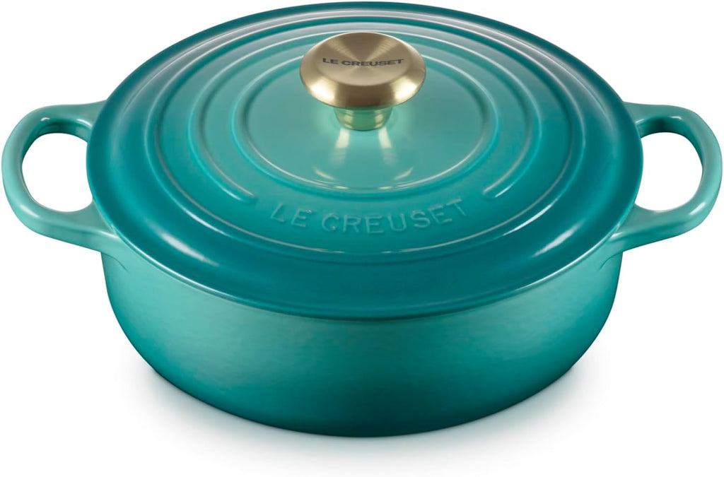 Le Creuset Enameled Cast Iron Round Wide Dutch Oven, 3.5 qt., Sea Salt