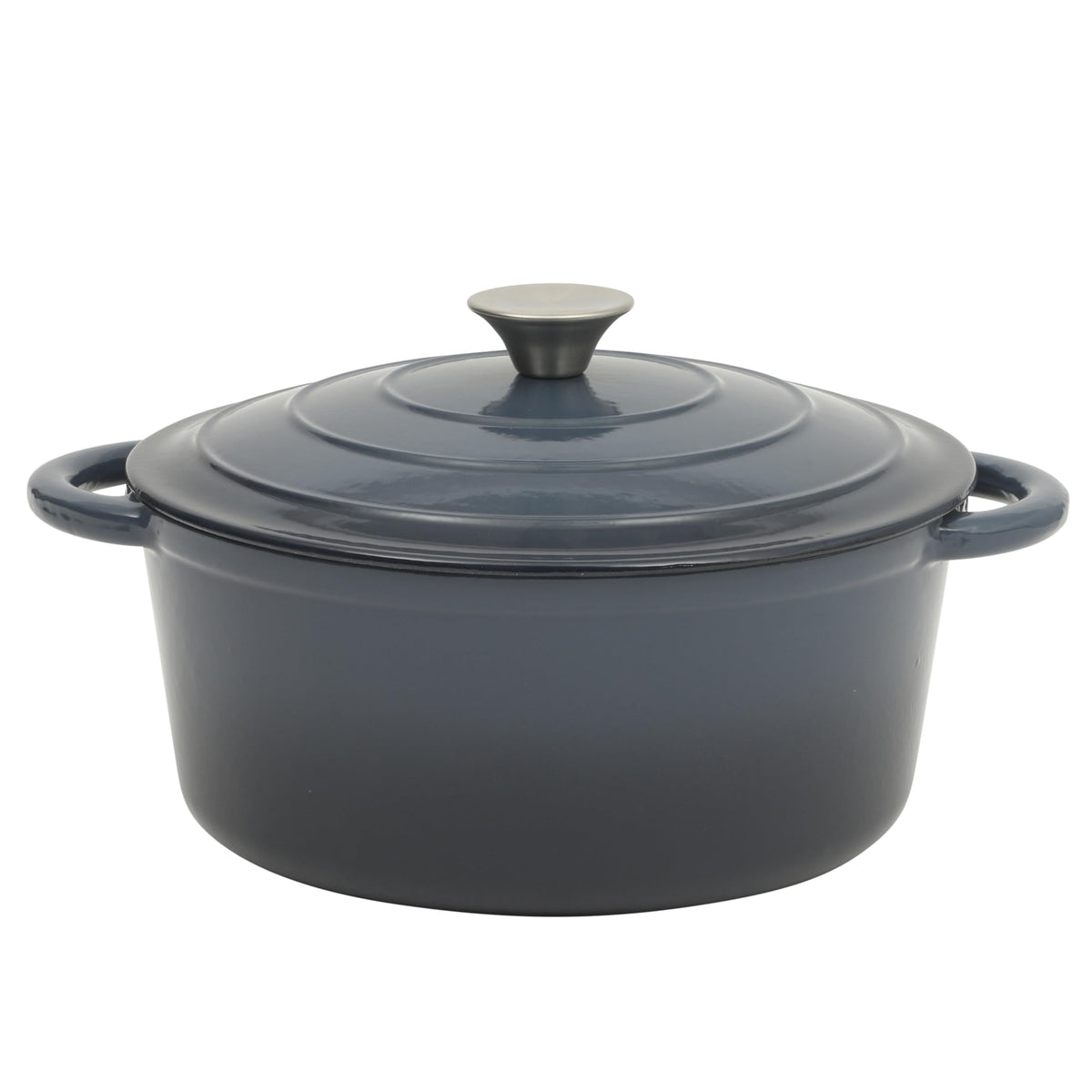 Gibson Home Addlestone 2.65 Quart Round Enamel Cast Iron Dutch Oven Pot With Lid & Dual Handles - Gradient Red